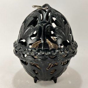 Vtg General Store Cast Metal String Dispenser Yarn Twine Holder Footed Basket